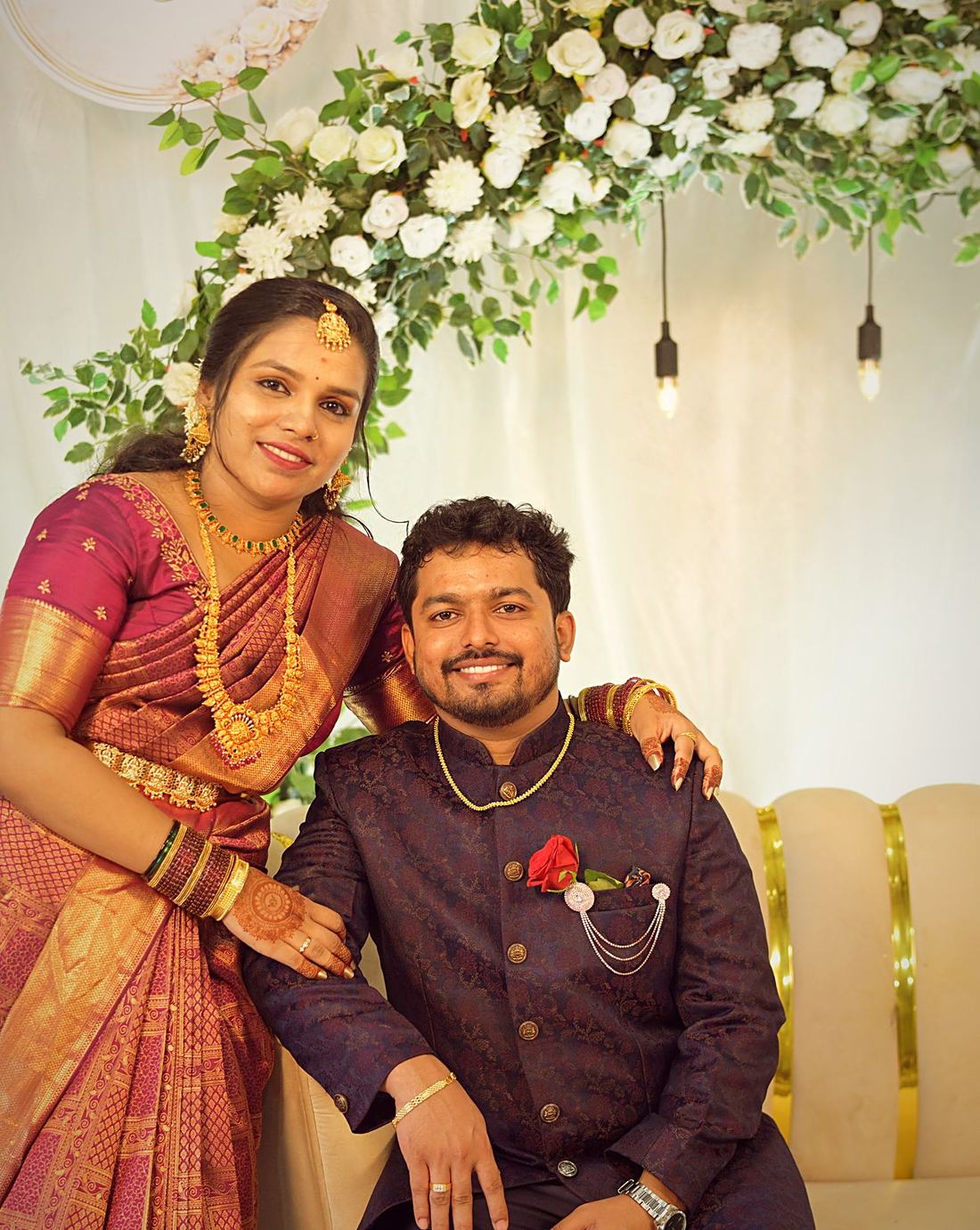 Akshath and Ankitha at their engagement